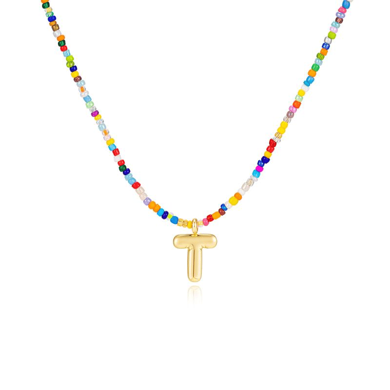 🌈LETZTER TAG DER AKTION – 50 % RABATT🎨 Buchstaben-Perlenkette für Damen🔤A-Z