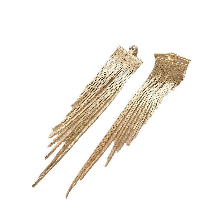 ✨ Sculpted Gold Tassel Earrings – Weightless, Bold & Pain-Free