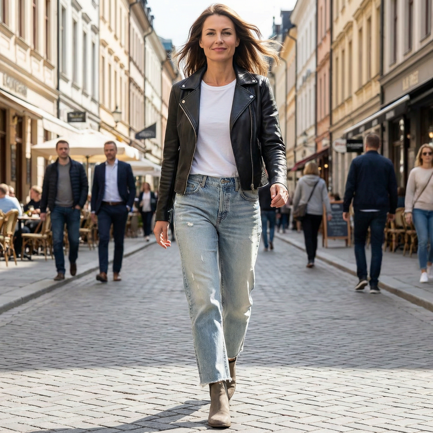 Damen-Retro-Cropped-Straight-Leg-Jeans