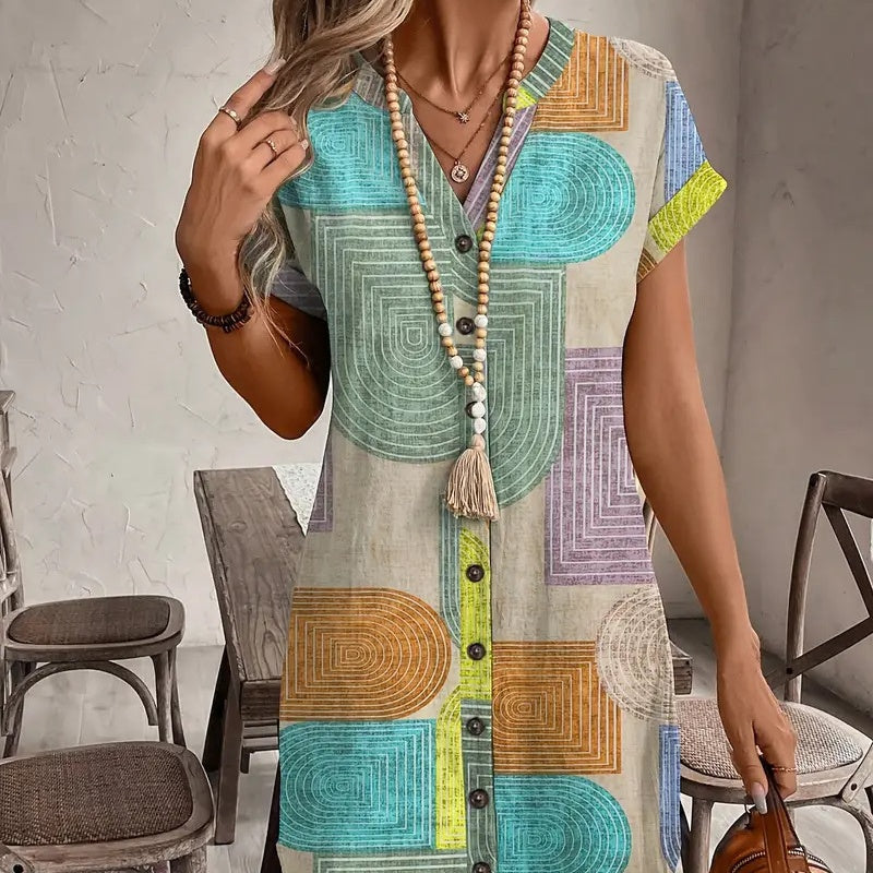đ„ Grafisches Kontrastkleid mit Layer-Look â Jetzt 20⏠sparen!