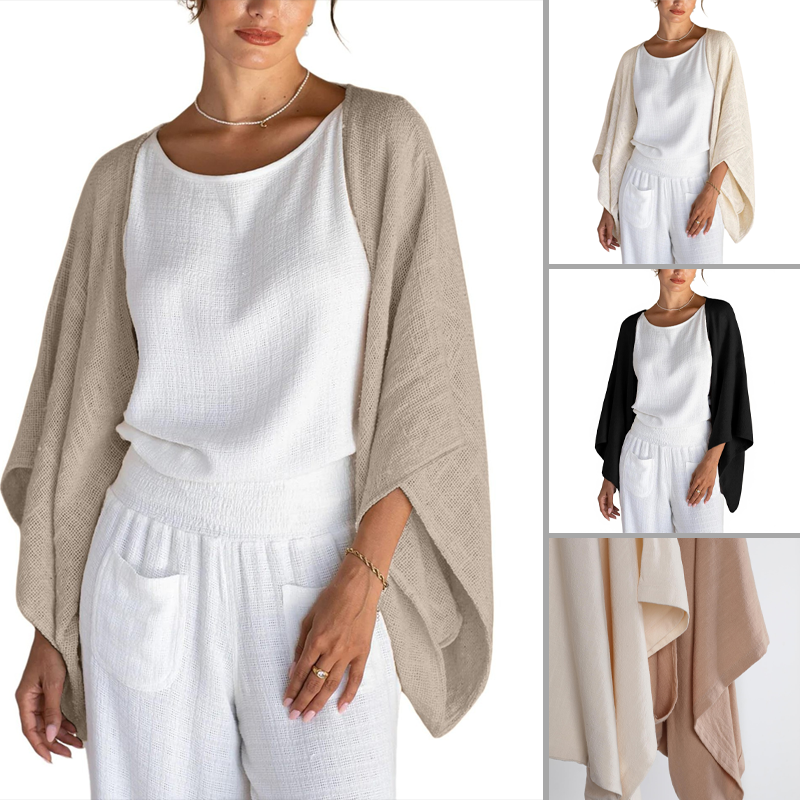 đLetzter Tag: 50% Rabattâ¨Damen lockerer Cardigan mit 3/4-Ărmeln und offener Vorderseite