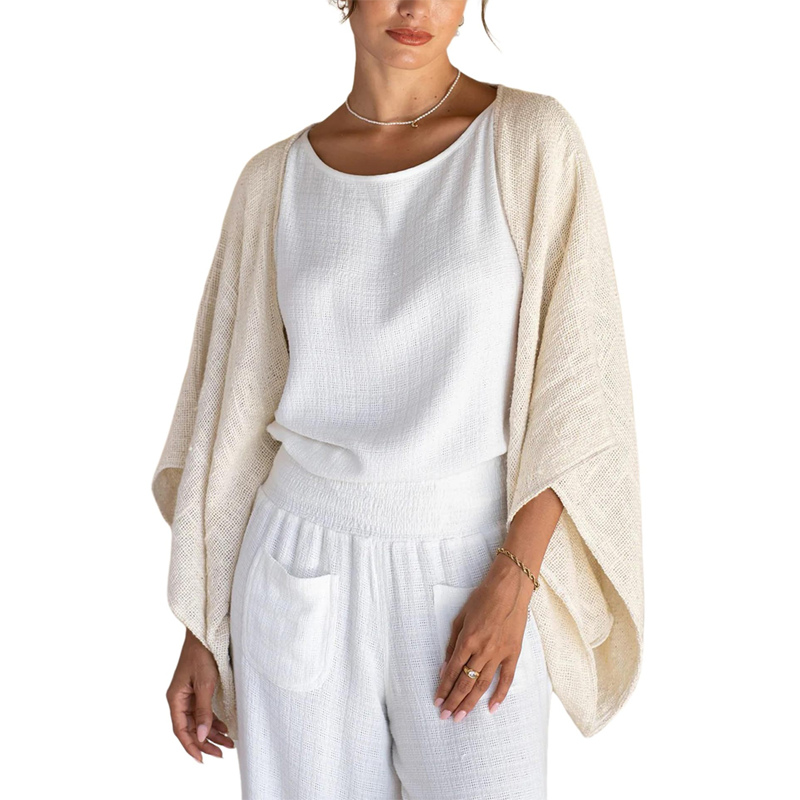 đLetzter Tag: 50% Rabattâ¨Damen lockerer Cardigan mit 3/4-Ărmeln und offener Vorderseite