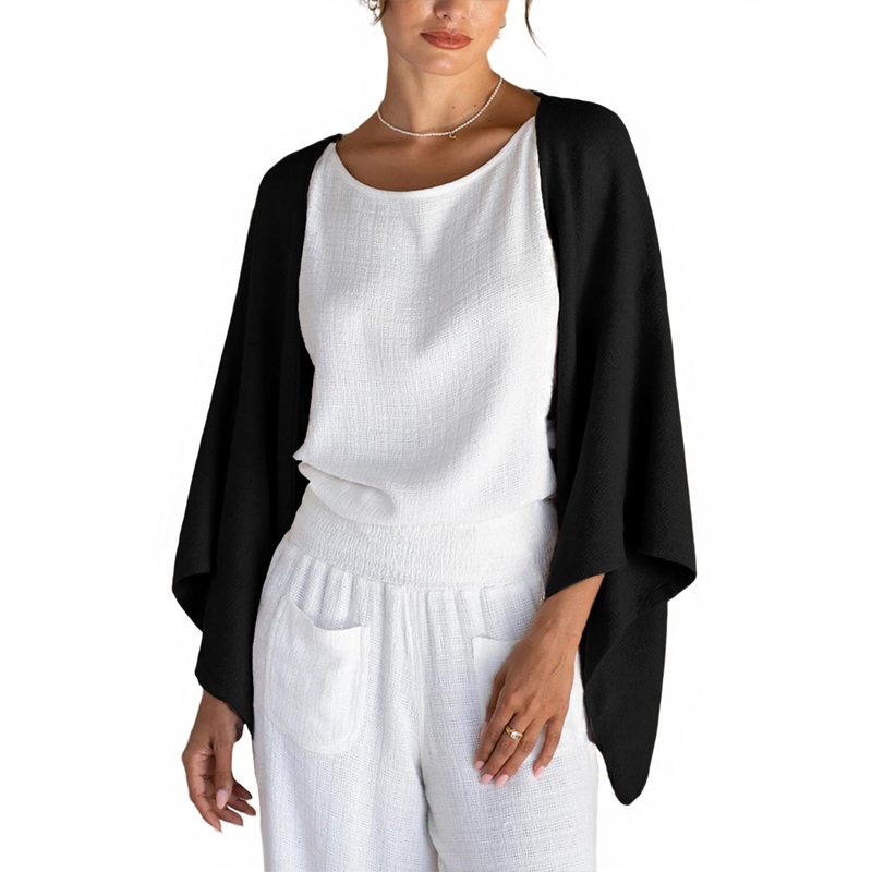 đLetzter Tag: 50% Rabattâ¨Damen lockerer Cardigan mit 3/4-Ărmeln und offener Vorderseite