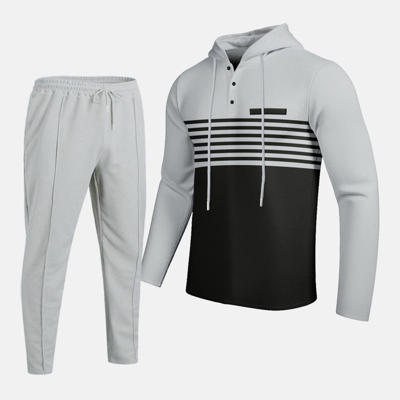 Herren-Trainingsanzug mit Kapuze und Farbblock-Design