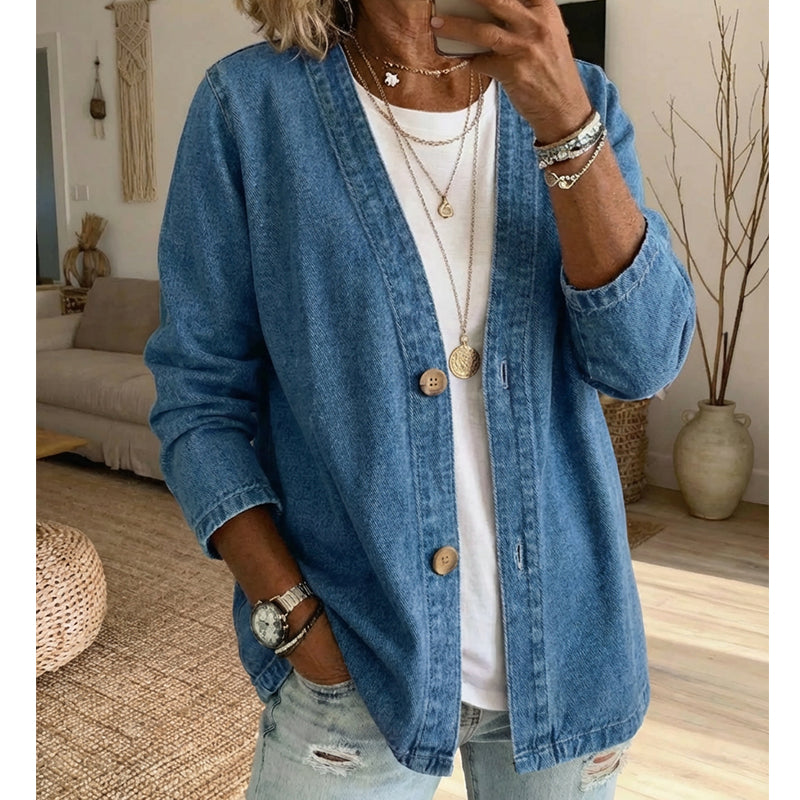 🌸 Frühjahrs-Neuheiten: 50% Rabatt in 3 Tagen! ⏳Klassische Jeansjacke für Damen mit Knopfleiste