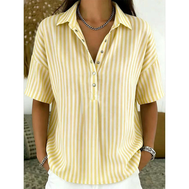 đ˘đ˘Letzter Tag â 50 % Rabatt!! â°Damen Kurzarmshirt â Gestreift & Lässig đż FĂźr Alltag & Freizeit