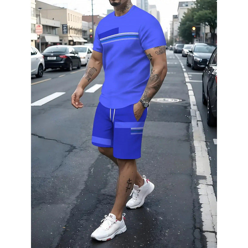 ⏰ 40 % RABATT – Nur für kurze Zeit 👕Herren-T-Shirt & Shorts 2-teiliges Set