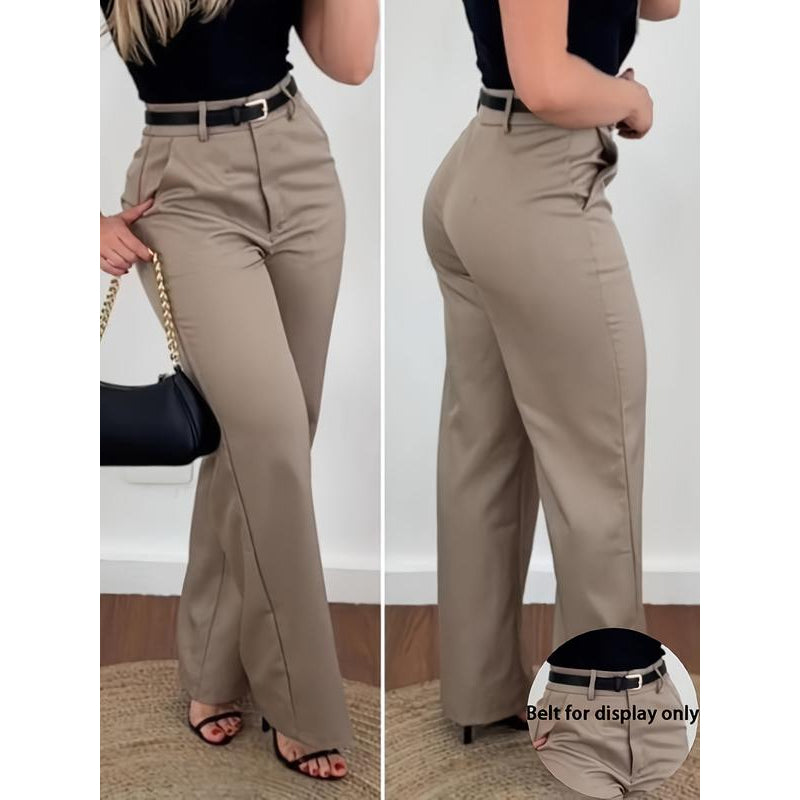 ⏰ 50 % RABATT – Nur für kurze Zeit ✨Damen High-Waist Hose mit weitem Bein 🌿 Locker, Elegant & Alltagstauglich