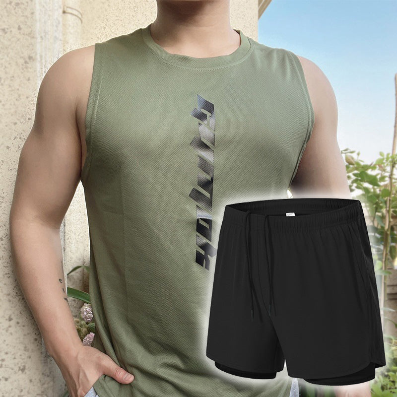 ⏰ 50 % RABATT – Nur für kurze Zeit ✨Herren Sport-Set für den Sommer 🏃 Schnell trocknendes Tanktop & Lockere Shorts