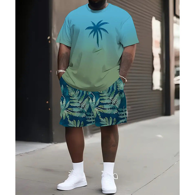 ⏰ 50 % RABATT – Nur für kurze Zeit ✨Herren Sommer-Set 🌴 Bedrucktes Oberteil & Shorts – Leicht und Bequem