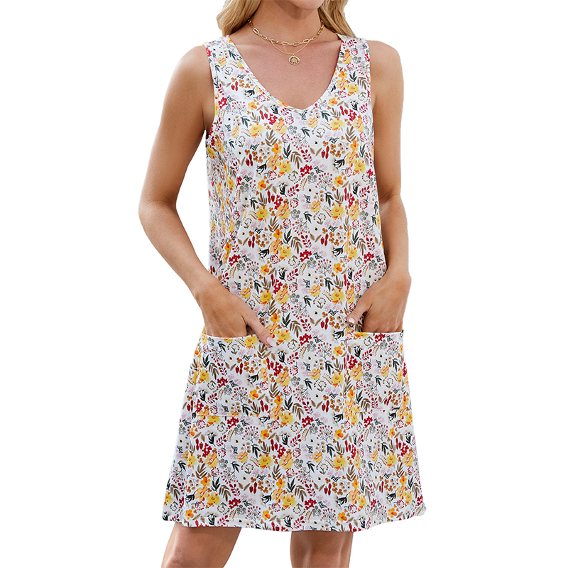 đ˘Mid-Season Sale: â50% nur fĂźr kurze Zeitâ°Leichtes Damen-Kleid mit Spaghettiträgern & Print â ärmellos, luftig & vielseitig fĂźr Sommer, Strand & Alltag đ¸âď¸