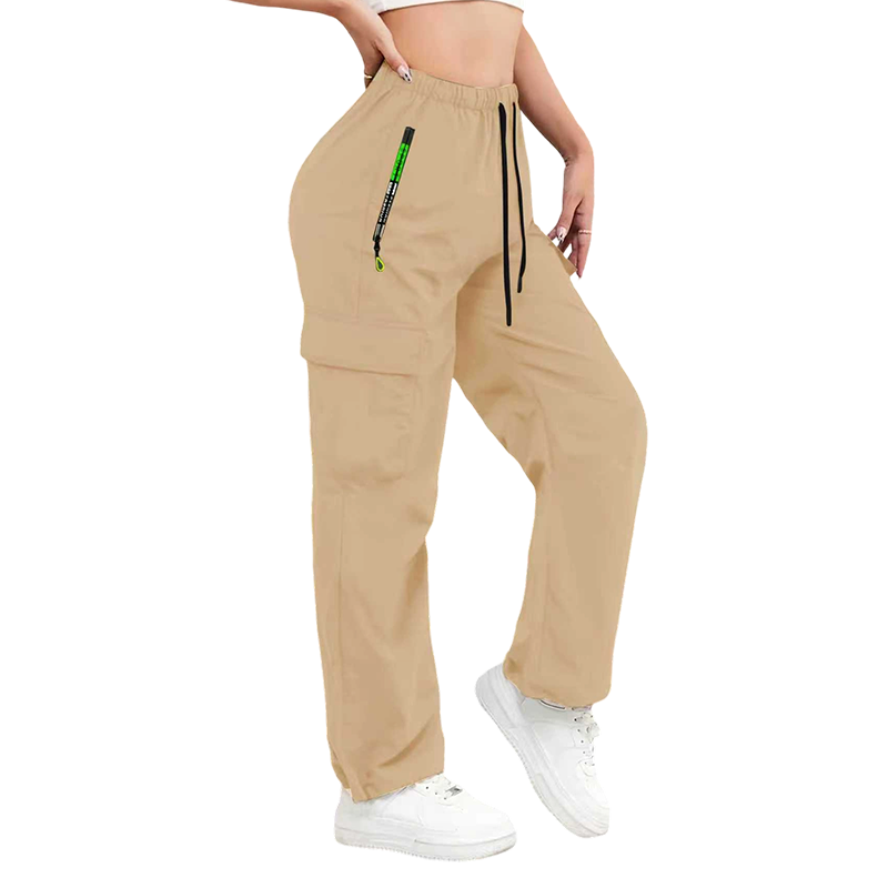 👖 Sportliche Cargohose für Damen – elastischer Bund, atmungsaktiv & mit vielen Taschen, ideal für Yoga, Reisen & Alltag 🧘♀️🌿