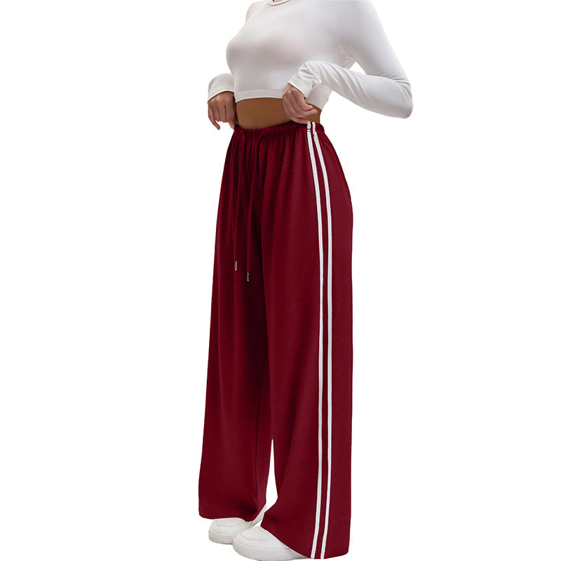 🧘♀️ 50 % Rabatt – Weite Sporthose mit elastischem Bund & Zugschnur – seitliche Zierbänder, leicht & vielseitig – ideal für Yoga, Fitness & Freizeit 👖