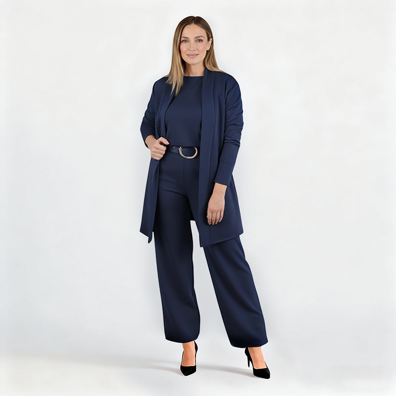 🍁 Neu im Herbst/Winter! | Nur noch 1 Tag: -50 % ⏳ 3-teiliges Set aus Longline-Cardigan, Top & Hose