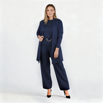 🍁 Neu im Herbst/Winter! | Nur noch 1 Tag: -50 % ⏳ 3-teiliges Set aus Longline-Cardigan, Top & Hose