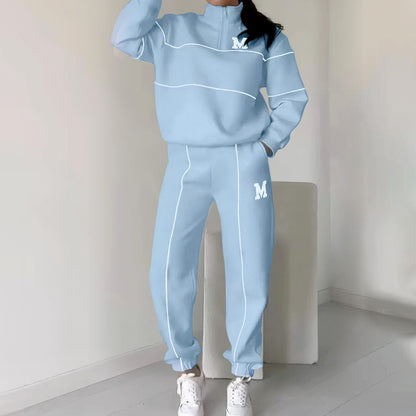 Lässiges Sweatshirt 2-teiliges Set mit Linie