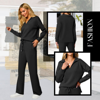 🎁Heißer Verkauf 50 % RABATT⏳ 2-teilige Outfits für Damen, lässige Langarm-Trainingsanzüge
