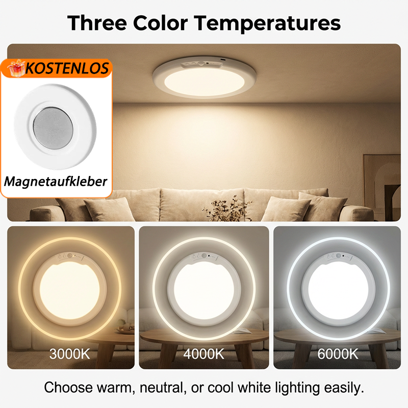 💡 50% Rabatt – Wiederaufladbare LED-Deckenleuchte mit Bewegungssensor & Sprachsteuerung, ohne Schalter
