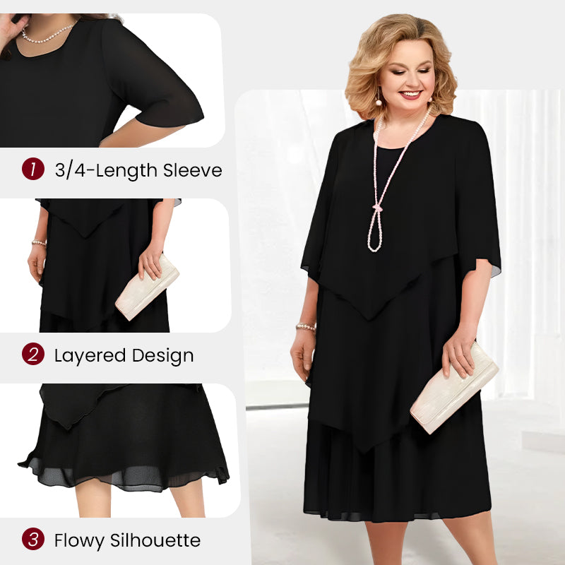 Elegantes Lagenkleid für festliche Anlässe– perfekt als Hochzeitsgast oder Brautmutter
