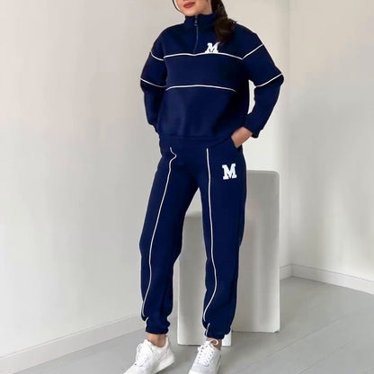 Lässiges Sweatshirt 2-teiliges Set mit Linie