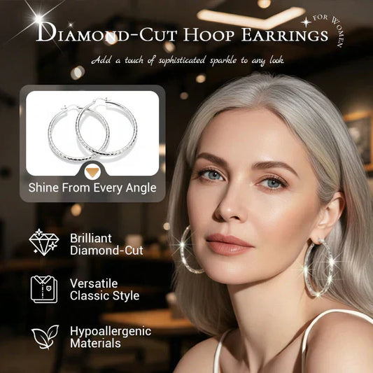⏰ 30 % RABATT – Nur für kurze Zeit ✨Diamond-Cut Hoop Earrings for Women