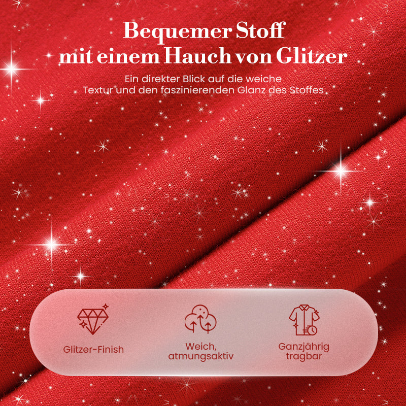 ⏳ Letzter Tag: 50 % auf das gesamte Sortiment! ⏰ Damen-Glitzer-Weihnachts-Zweiteiler: Sweatshirt & Hose