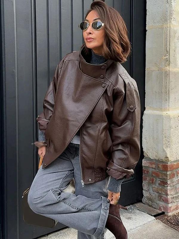 Modische Streetwear-Jacke aus Kunstleder – lässig & vielseitig kombinierbar 🧥✨