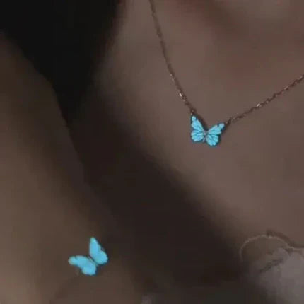 🦋Blaue Schmetterling-Halskette – Leuchtende Eleganz im Ins-Stil, zartes Design für den Alltag 💎✨