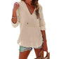 Damen Oversize-Hoodie mit V-Ausschnitt und Kängurutasche für Strand & Alltag