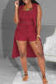 3-teiliges Set bestehend aus Strickoberteil, Shorts und Strickjacke