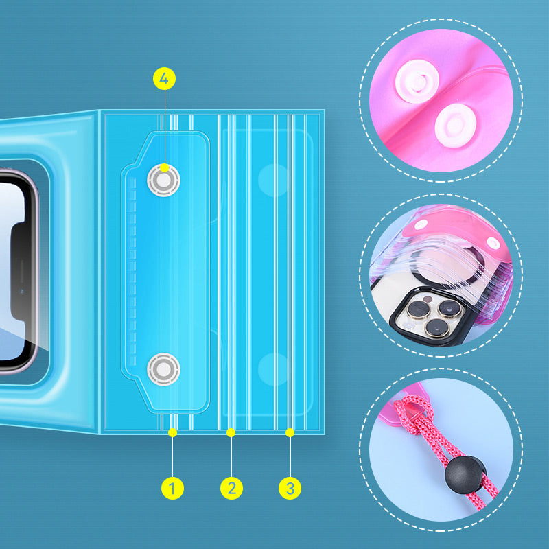 Dreifachsiegel Schwimmende wasserdichte Handytasche