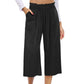 👖 Damen-Freizeithose – einfarbige Weitbeinhose mit hohem Bund, Kordelzug & Taschen, 7/8-Länge, bequem & vielseitig für Alltag & Sommer ☀️