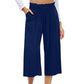 👖 Damen-Freizeithose – einfarbige Weitbeinhose mit hohem Bund, Kordelzug & Taschen, 7/8-Länge, bequem & vielseitig für Alltag & Sommer ☀️