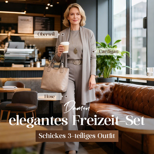 🍁 Neu im Herbst/Winter! | Nur noch 1 Tag: -50 % ⏳ 3-teiliges Set aus Longline-Cardigan, Top & Hose