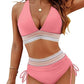 🎁2025 Bikini-Sets mit hoher Taille und Bauchkontrolle im Farbblockdesign