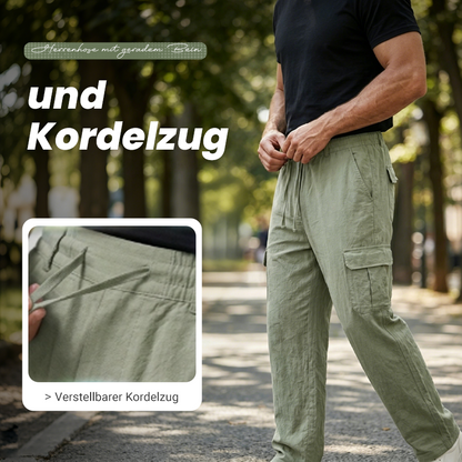 📢📢Letzter Tag – 50 % Rabatt!! ⏰Herren Cargo-Hose aus Baumwolle & Leinen 🌿 Locker, Atmungsaktiv & Alltagstauglich
