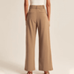 Fließende High-Waist Hose mit weitem Bein & Gürtel – Elegante, vielseitige Stoffhose 👖✨