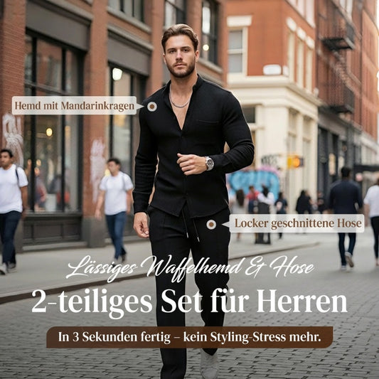 Herren 2-teiliges Waffle-Set – Bequemer Tragekomfort, Atmungsaktiv & Vielseitiger Style 🍂