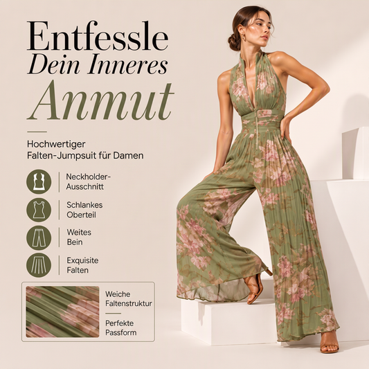 🔥 50 % Rabatt – Sexy Jumpsuit mit Wickel-Dekolleté – in Falten-Optik, lange & weite Beine – vielseitig für den stilvollen Auftritt 🌙