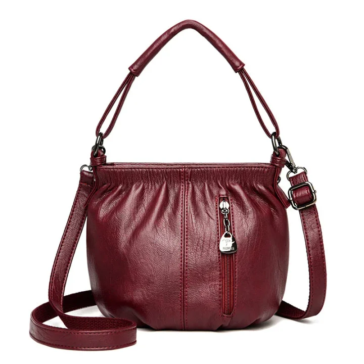 Damen Plissee-Handtasche aus weichem Material – Vielseitig tragbar als Hand-, Schulter- oder Umhängetasche 👜✨