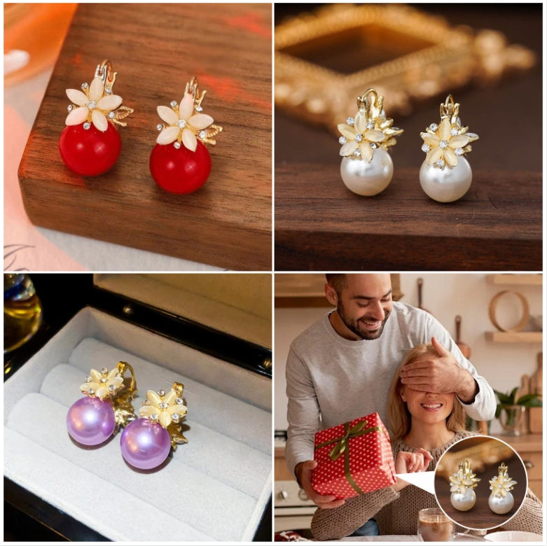 🔥Black-Friday-Mega-Angebot – 50 % Rabatt!🔥Zarte Blüten-Perlenohrringe 🍒