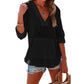Damen Oversize-Hoodie mit V-Ausschnitt und Kängurutasche für Strand & Alltag