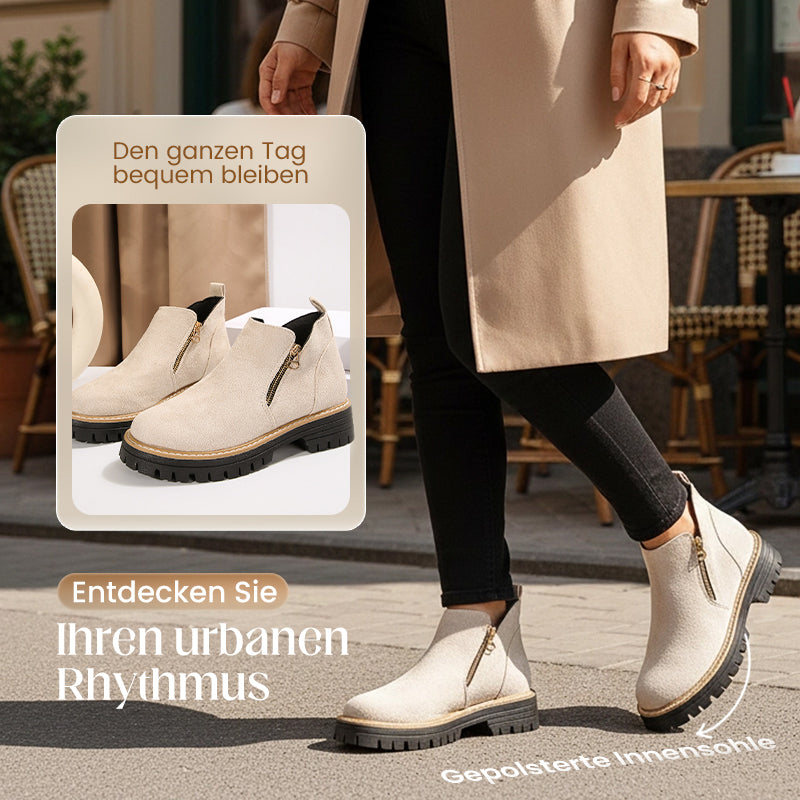 🔥Black-Friday-Mega-Angebot – 50 % Rabatt!🥾✨Damenschuhe mit runder Spitze und Reißverschluss, für alle Fußformen geeignet