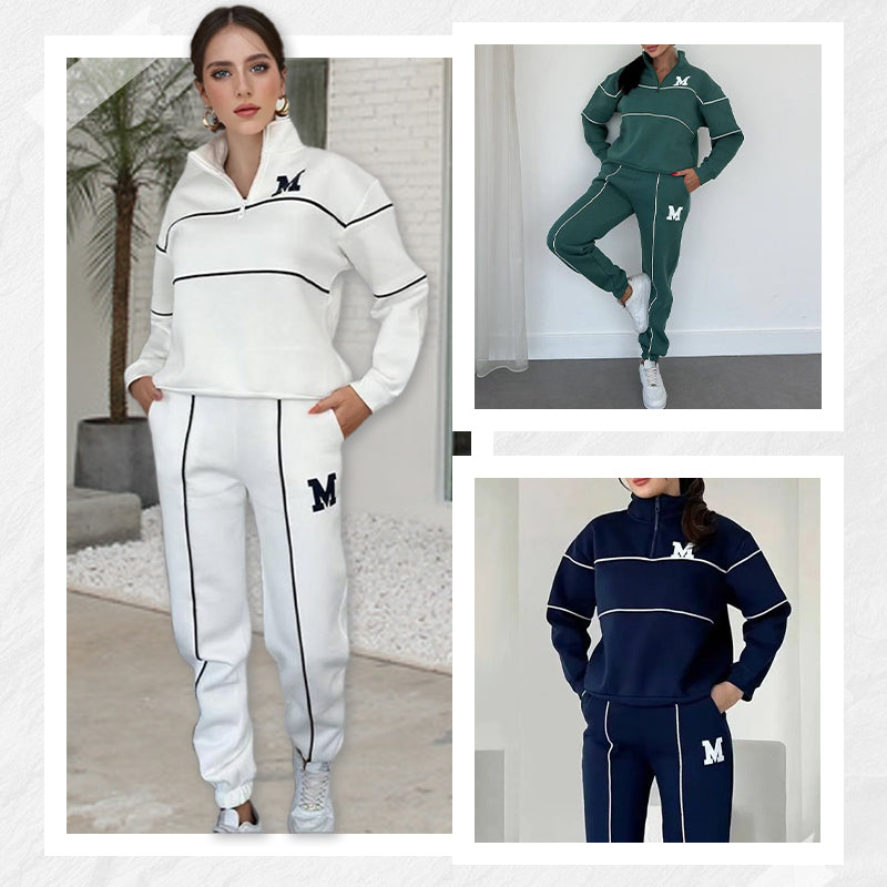 Lässiges Sweatshirt 2-teiliges Set mit Linie