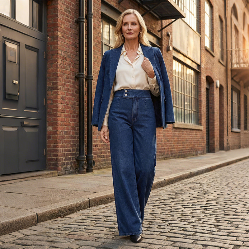 📢📢50 % Rabatt!! ⏰Damenjeans mit hoher Taille und weitem Bein