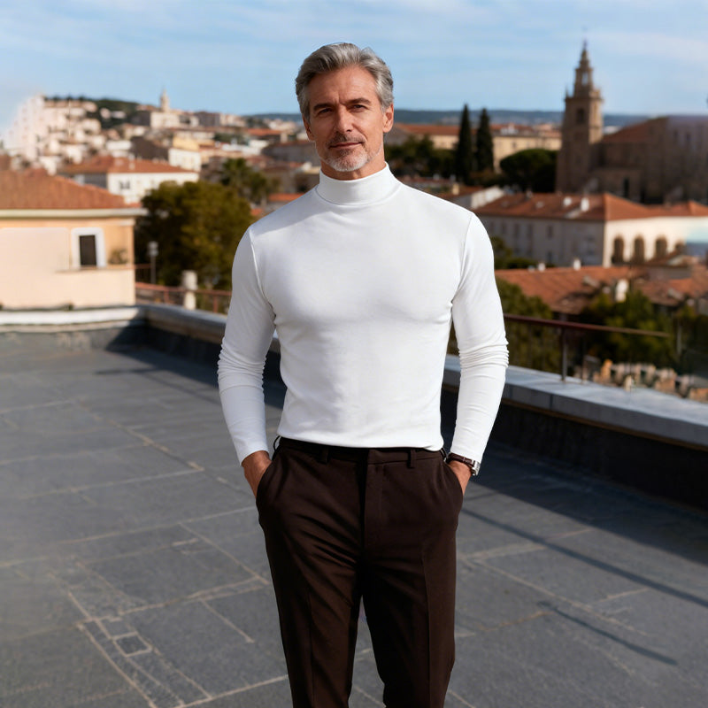 🔥Black-Friday-Mega-Angebot – 50 % Rabatt!🔥Slim Fit Langarm-T-Shirt für Herren mit Stehkragen