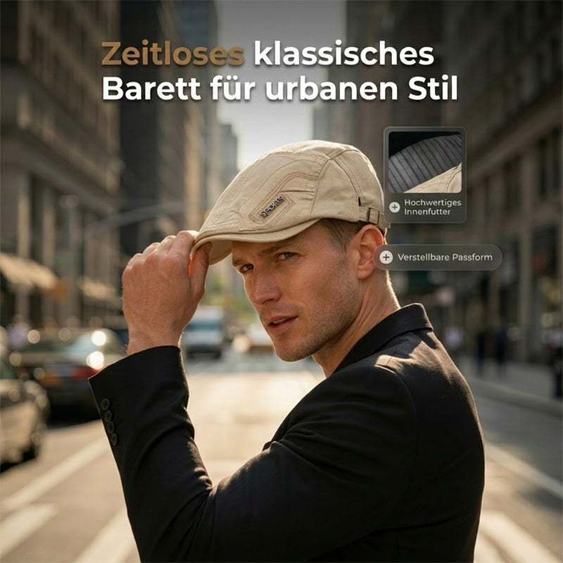 Klassische Flachmütze für alle Jahreszeiten – atmungsaktiv, bequem & zeitlos – ideal für Freizeit & Alltag