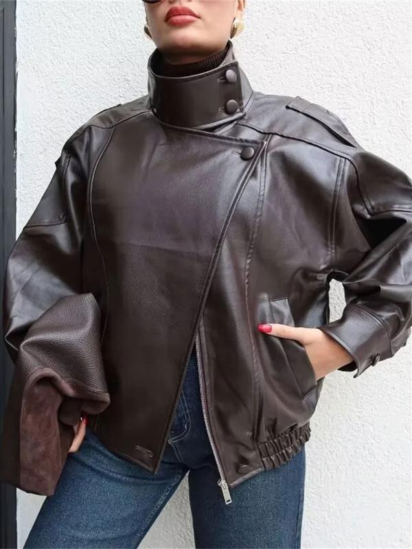 Modische Streetwear-Jacke aus Kunstleder – lässig & vielseitig kombinierbar 🧥✨