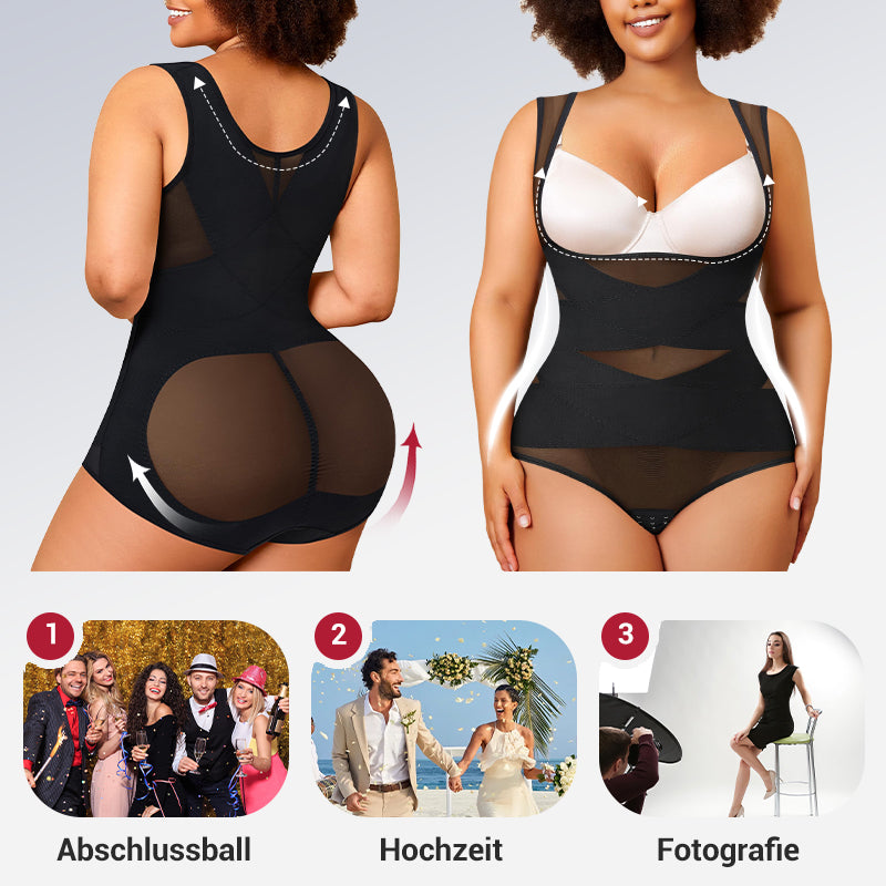 ⏳Kaufen Sie eins, bekommen Sie eins gratis💥💕Haken-und-Ösen-Mesh-Shapewear-Body💎