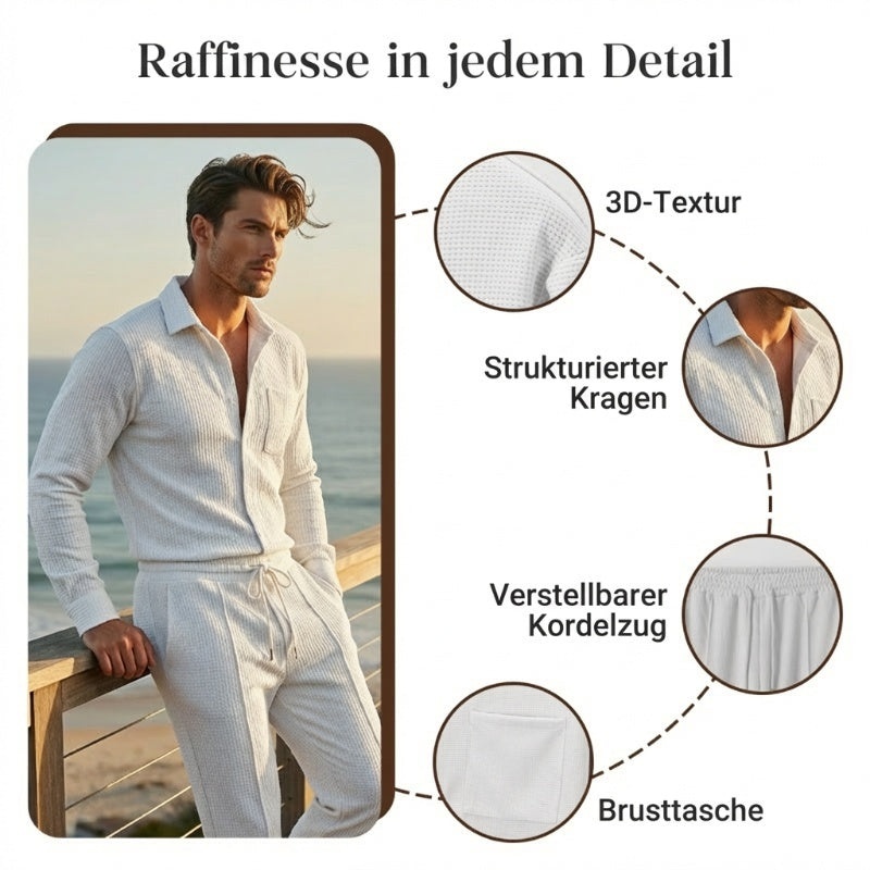 Herren 2-teiliges Waffle-Set – Bequemer Tragekomfort, Atmungsaktiv & Vielseitiger Style 🍂